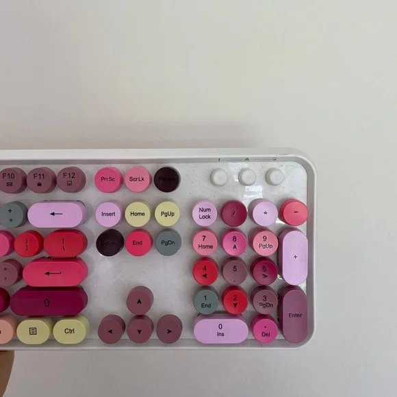 Pink Wireless keyboard with pink mouse